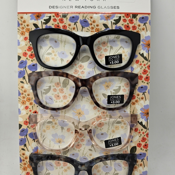 Jones New York Designer Reading Glasses +3.00 Set Of 4 New - Picture 1 of 2
